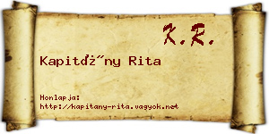 Kapitány Rita névjegykártya