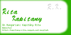 rita kapitany business card